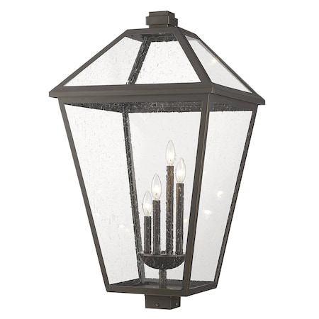 Z-Lite Talbot 4 Light Outdoor Post Mount Fixture, Oil Rubbed Bronze And Seedy 579PHXLXS-ORB
